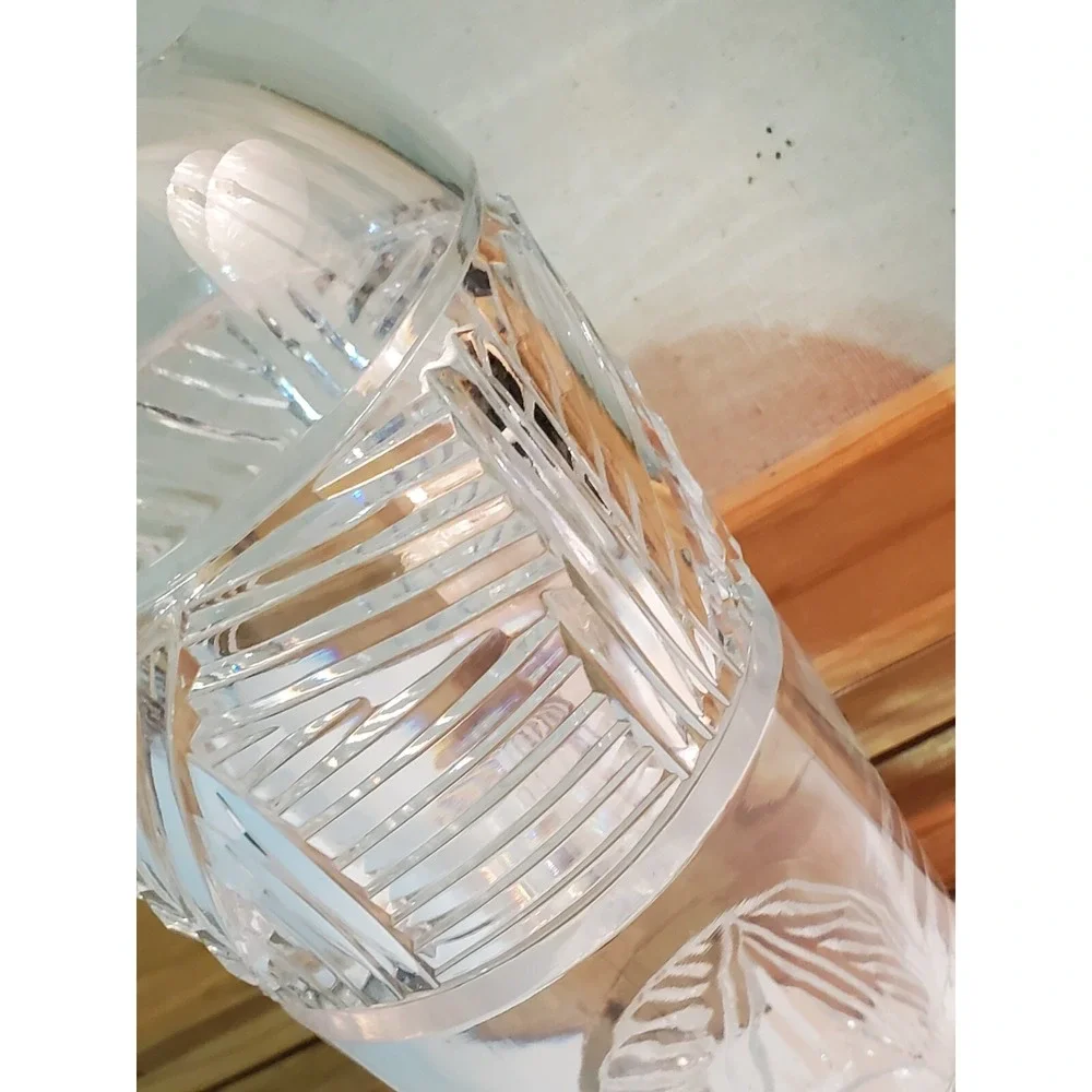 Vase By Villeroy & Boch Lead Crystal Cut Glass Geometric Pattern Heavy 9